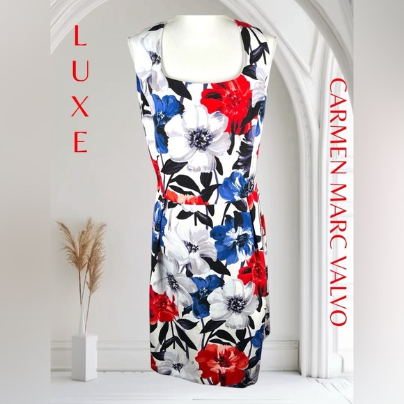 Luxe by Carmen Marc ValvoFloral Printed Fit & Flare DressNWT!